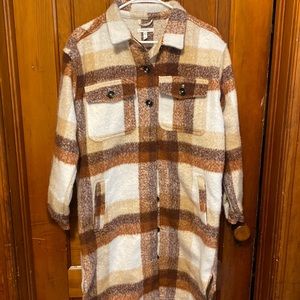 Maurices, xs wool plaid coat